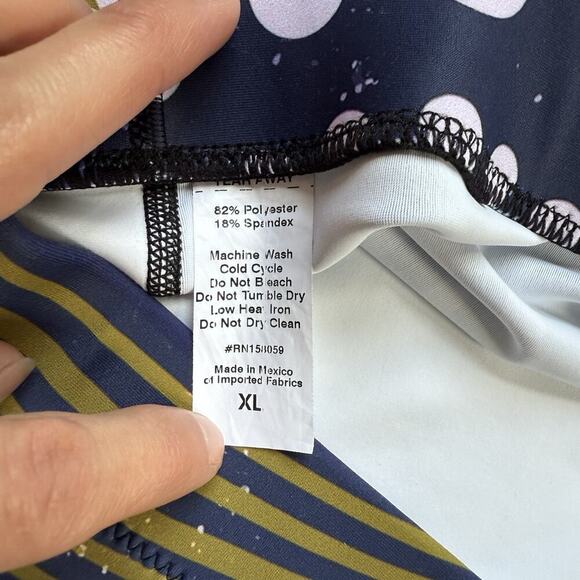 Loony Legs London Printed Sports Bra XL Blue Green Ethno Pop Stretchy Support - Picture 5 of 9